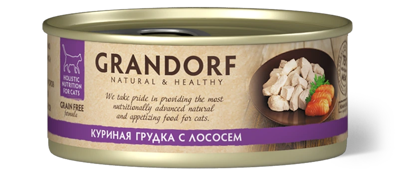 GD Консервы для кошек Куриная грудка с лососем 70 гр.