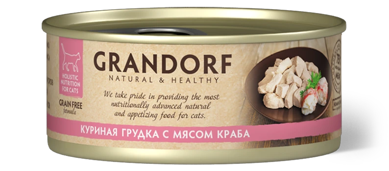 GD Консервы для кошек Куриная грудка с мясом краба 70 гр.
