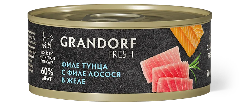 GDF консервы д/к Филе тунца с филе лосося в желе 70 г