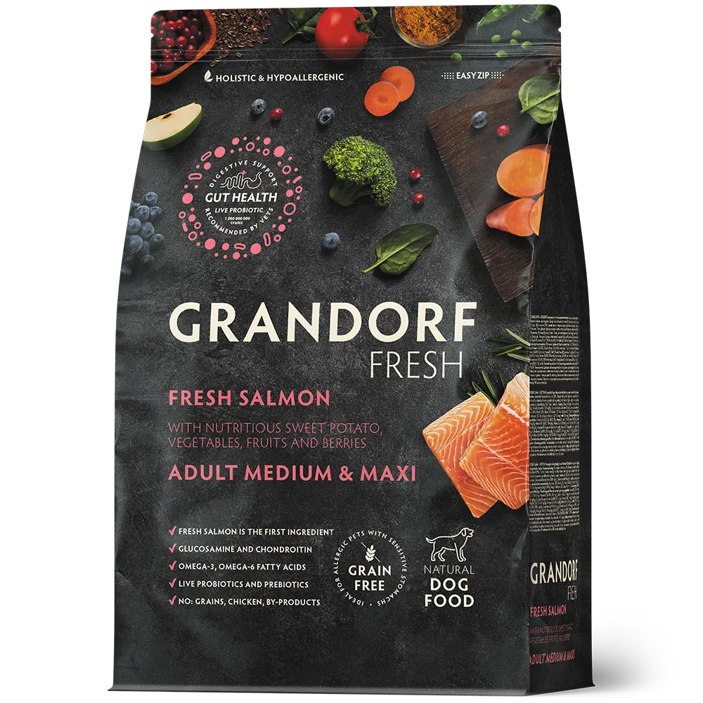 GDF Dog Adult MED&MAXI Salmon&Sweet Potato 1 кг