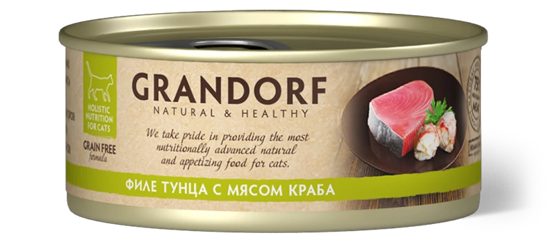 GD Консервы для кошек Филе тунца с мясом краба 70 гр.