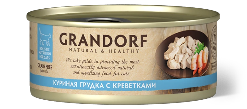 GD Консервы для кошек Куриная грудка с креветками 70 гр.