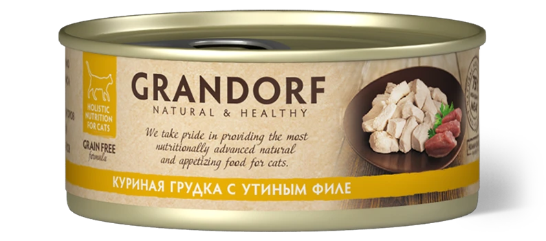 GD Консервы для кошек Куриная грудка с утиным филе 70 гр.