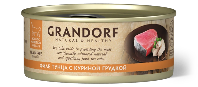 GD Консервы для кошек Филе тунца с куриной грудкой 70 гр.