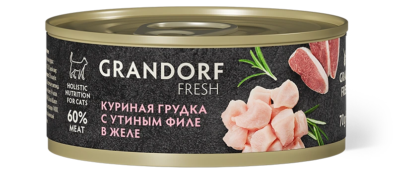 GDF консервы д/к Куриная грудка с утиным филе в желе 70 г